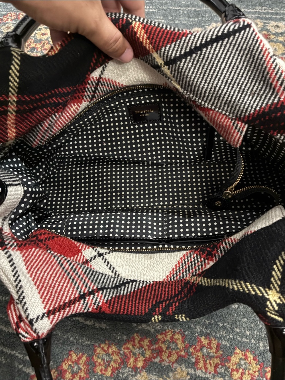 kate spade Stevie Check Wool Bag - Picture 4 of 6